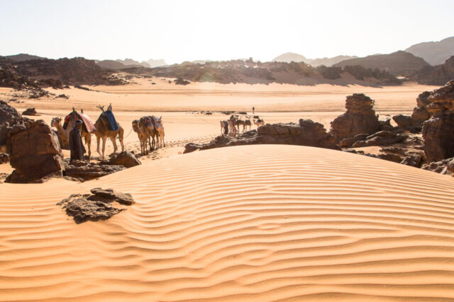 Karawane im Tassili n'Ajjer, Zentralsahara, Algerien