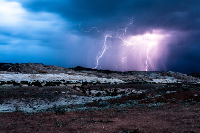 Gewitter in der Nähe von Goblin Valley, USa